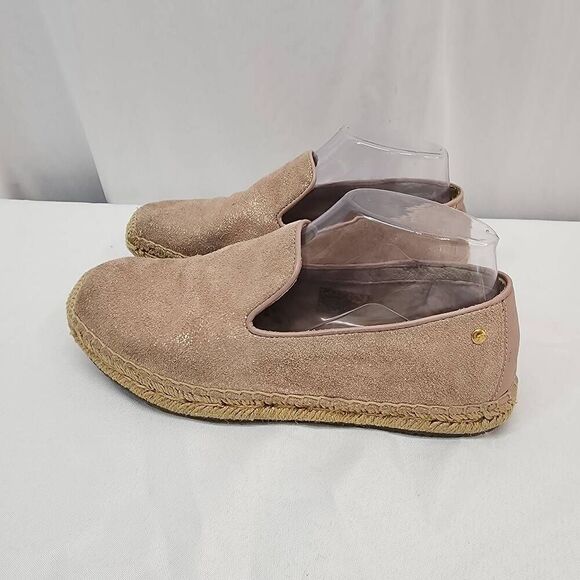 UGG Australia Women Sandrinne II Gold Metallic Slip On Espadrille Size 6.5 - Picture 4 of 6